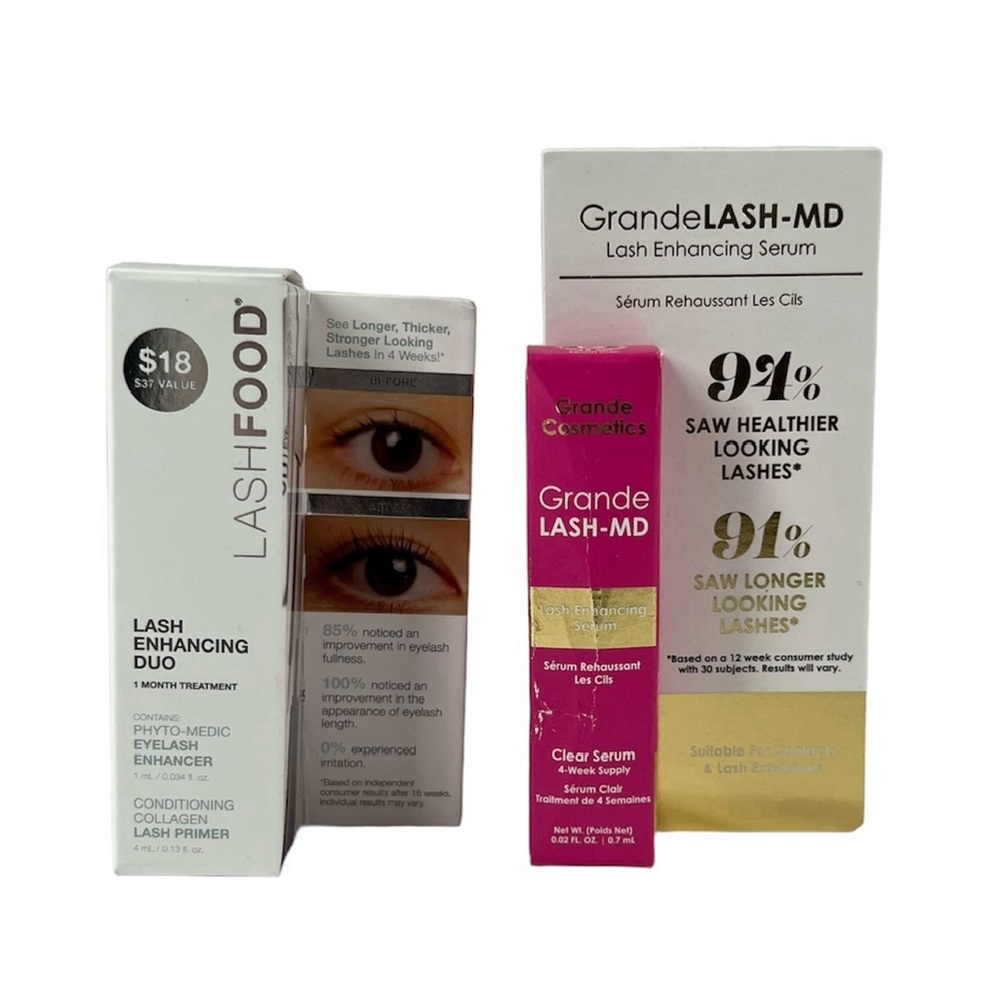 3 Pc Lash Enhancing GrandeLash MD Lashfood Serum Conditioning Collagen Primer